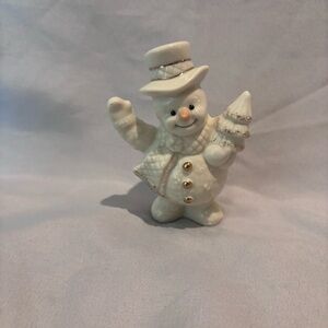 Vintage Lenox Snowman Christmas Tree Handcrafted Gold Accents